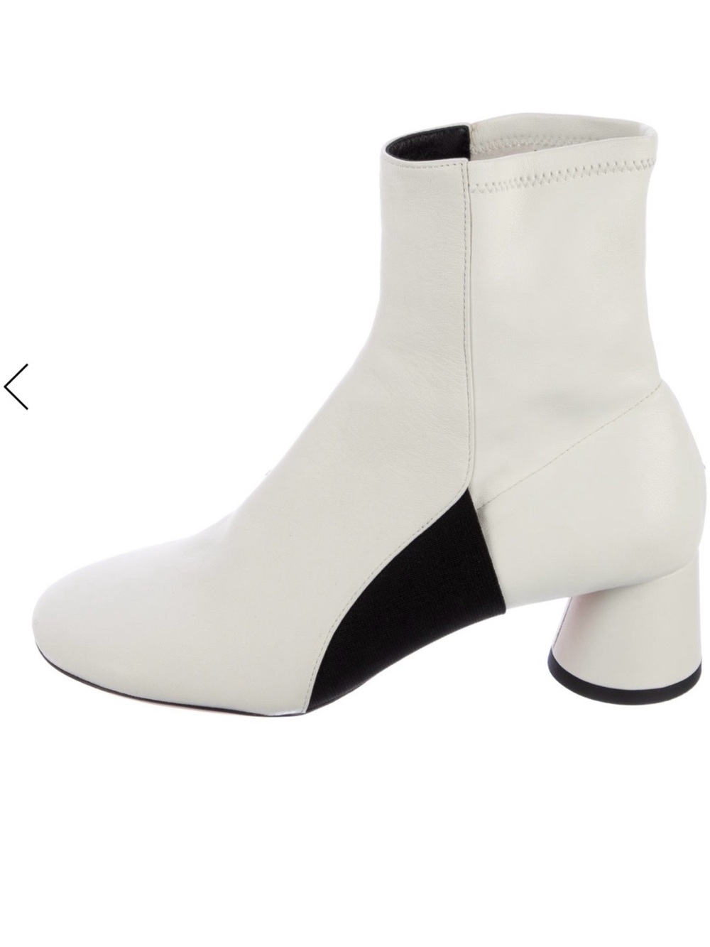 Proenza Schouler White Ankle Boots with Black Stretch Panel